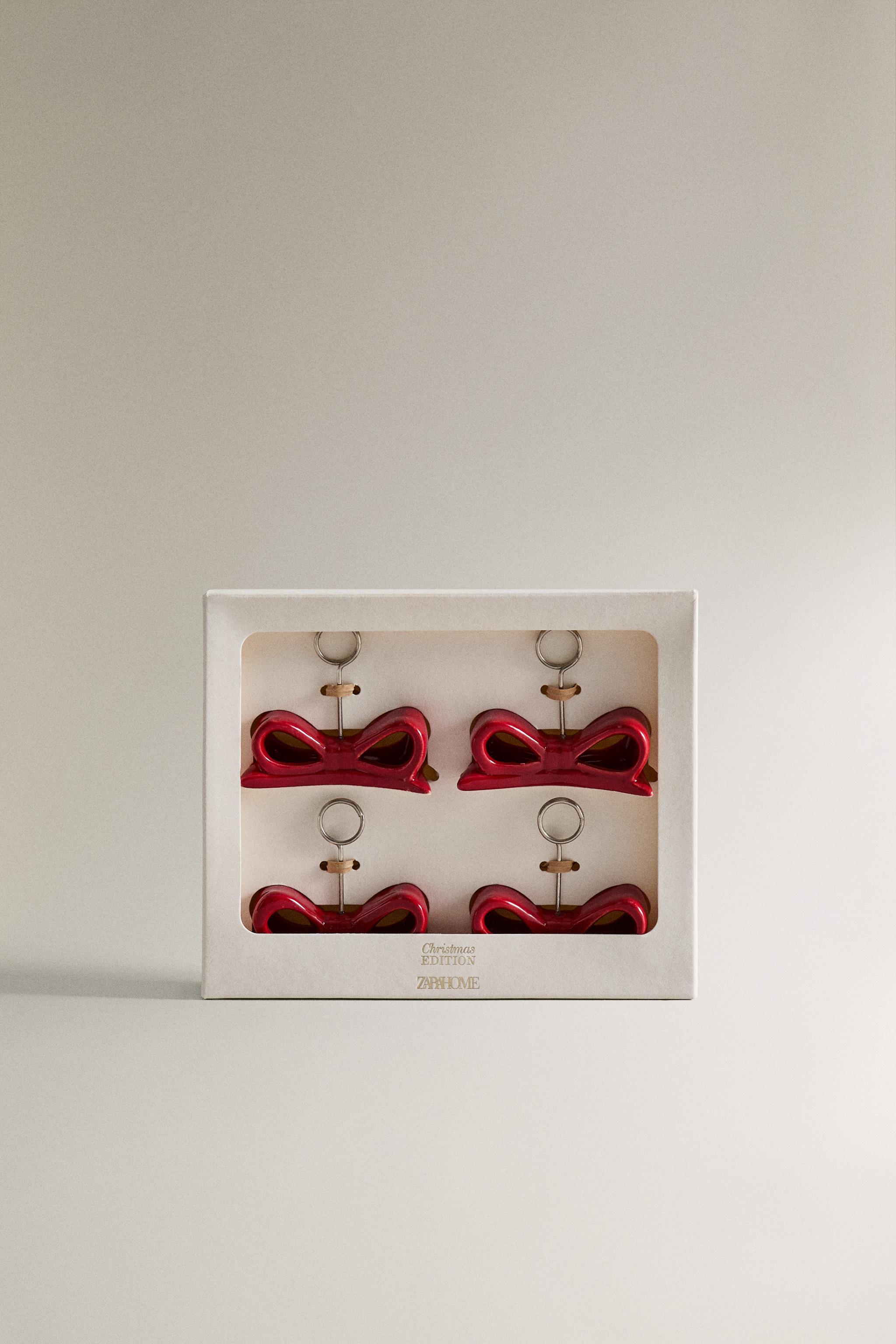 CHRISTMAS BOW PLACEHOLDERS (SET OF 4)